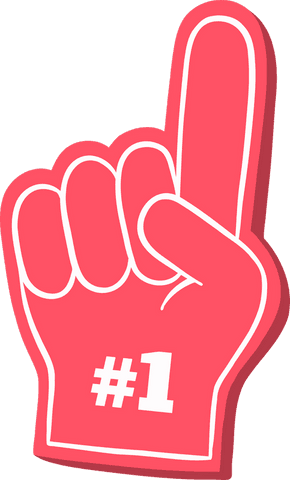 red #1 foam finger showing victory gesture on transparent - Download Free Stock Videos Pikwizard.com