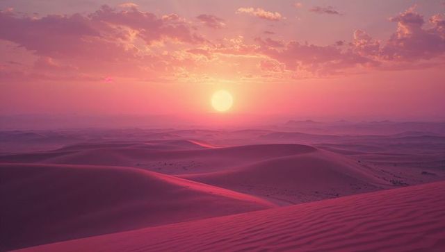 Serene Desert Sunset Over Majestic Dunes