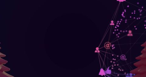 Abstract Digital Network with Global Theme Connections