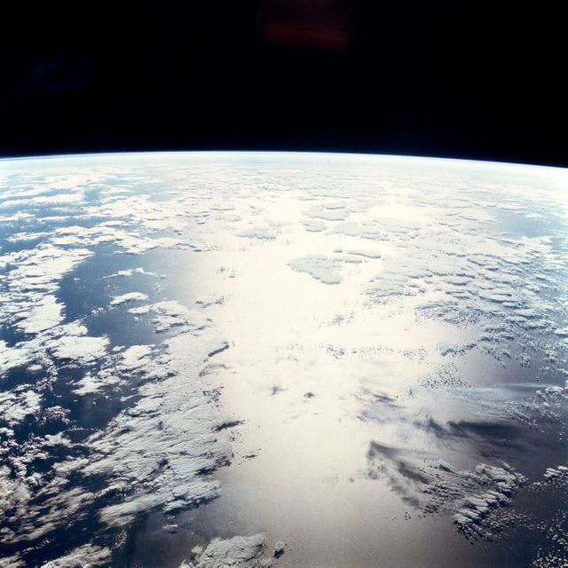 STS004-41-1206 (27 June-4July 1982) --- Sunglint reflects off the water of the North Atlantic Ocean in an area to the east of the Bahamas Islands sometimes called the Sargasso Sea. The area has also been referred to as the ?Bermuda Triangle.? Astronauts Thomas K. Mattingly II, STS-4 commander, and Henry W. Hartsfield Jr., pilot, spent seven days and one hour aboard the Earth-orbiting space shuttle Columbia and performed a variety of duties in addition to those of recording 70mm and 35mm imagery. Photo credit: NASA
