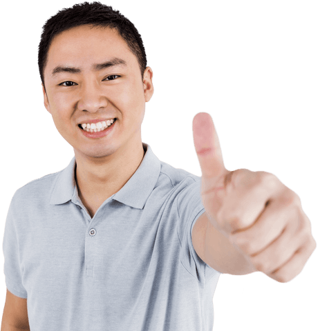 happy man showing thumbs up for positive approval - Download Free Stock Videos Pikwizard.com