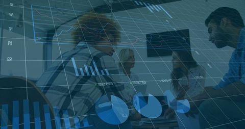 Team Brainstorming with Financial Graph Overlay