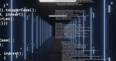 Data Code Overlay in Modern Server Facility - Download Free Stock Images Pikwizard.com