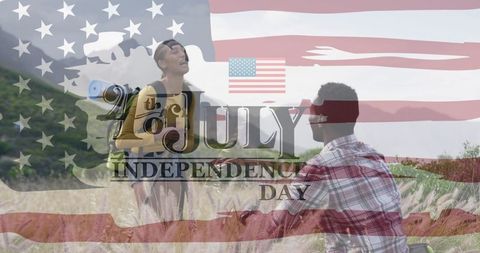 Interracial Couple Celebrating Independence Day NeWI PDF Walking