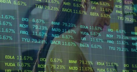 Caucasian Businesswoman Analyzing Financial Data on Transparent Screen - Download Free Stock Images Pikwizard.com