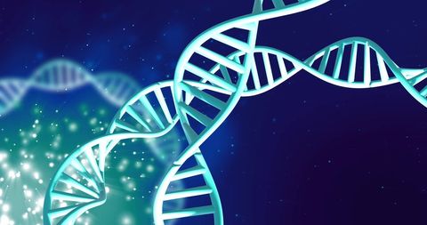 Glowing DNA Strands Spinning on Blue Background - Download Free Stock Images Pikwizard.com