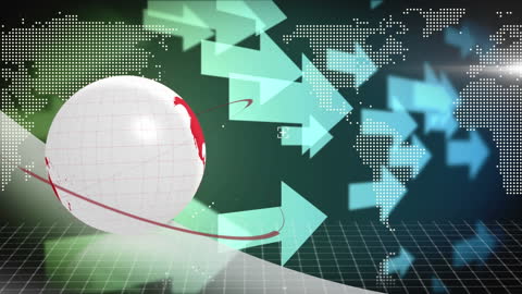 Dynamic Global Network with Arrows and Globe Animation