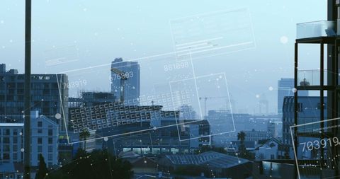Futuristic Financial Data Over Urban Skyline - Download Free Stock Images Pikwizard.com