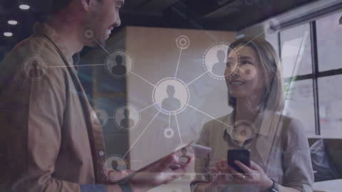 Smiling Couple Experienced Digital Network Connections