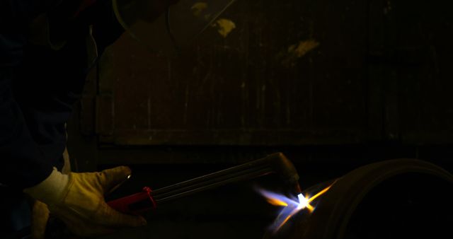 Welder Working With Intense Focus in Industrial Environment - Download Free Stock Images Pikwizard.com