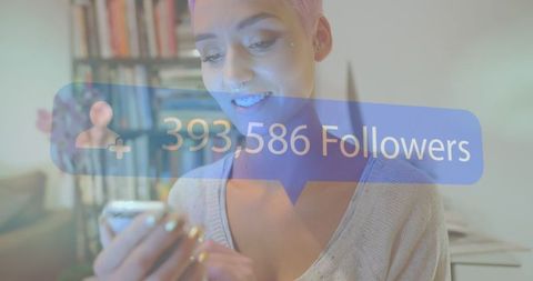 Social Media Influence: Woman Engaging on Smartphone