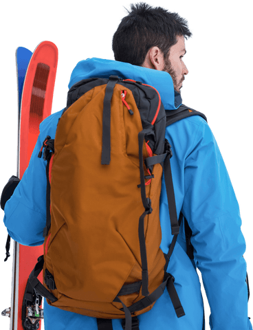 Transparent Rear Skier in Colorful Winter Gear Looking Away - Download Free Stock Videos Pikwizard.com