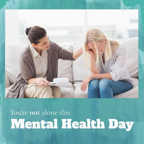 female therapist consoling woman promoting mental health awareness - Download Free Stock Templates Pikwizard.com