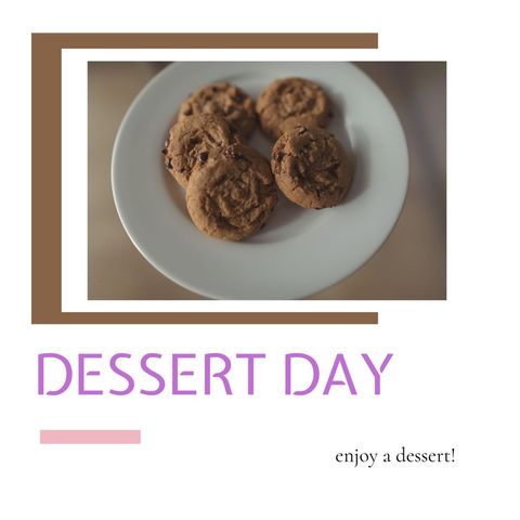 dessert day celebration with chocolate chip cookies - Download Free Stock Templates Pikwizard.com