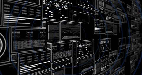 Futuristic Data Processing Interface in Digital Networking Concept - Download Free Stock Images Pikwizard.com