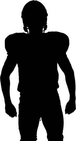 Transparent Cutout of American Football Player Ready for Game