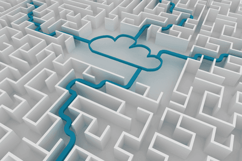 digital cloud seamlessly navigating complex maze in 3d illustration - Download Free Stock Videos Pikwizard.com
