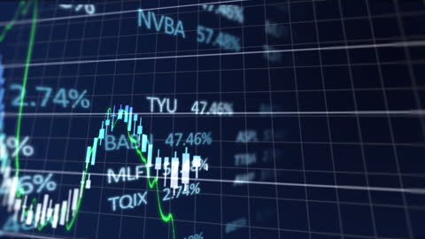 Animated Financial Data Interface Displaying Stock Market Trends