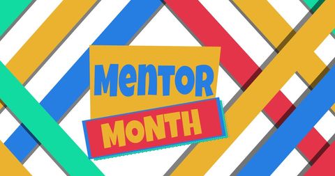 mentor month celebration with vibrant geometric design - Download Free Stock Images Pikwizard.com
