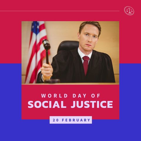 judge holding gavel with focus on world day of social justice - Download Free Stock Templates Pikwizard.com