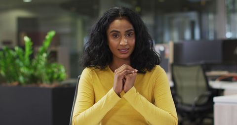 Confident Businesswoman Engaging in Video Conference Call