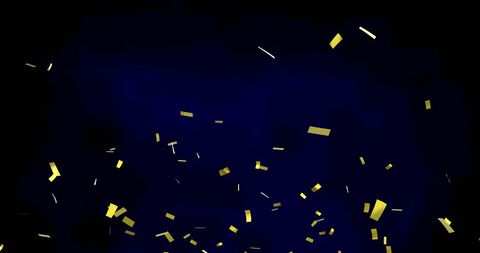 Falling Golden Confetti on Dark Background for Celebrations