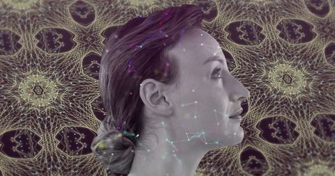 Profile of Woman with Digital Network Overlay Reflecting Future Connections - Download Free Stock Images Pikwizard.com