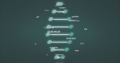 Rotating Globe with Numbers and Molecule Design