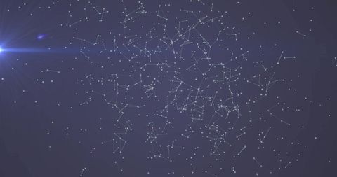 Network of White Nodes on Digital Blue Background