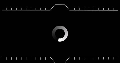 Digital loading animation with technical overlay