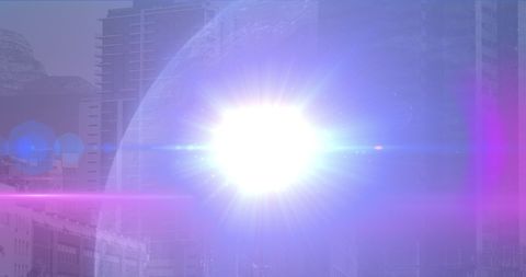 Bright Lens Flare Over Modern Cityscape - Download Free Stock Images Pikwizard.com