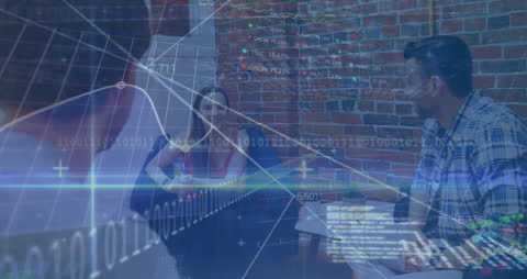 Diverse Team Engaging in Financial Data Analysis