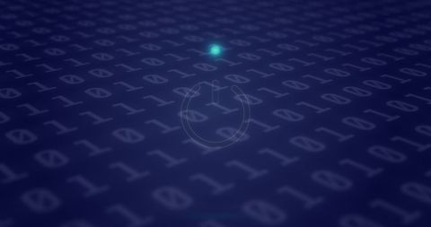 Neon Circle with Power Symbol Over Binary Code - Download Free Stock Images Pikwizard.com