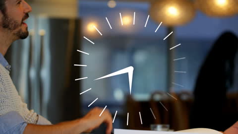 Business Collaboration with Animated Data Overlay Concept