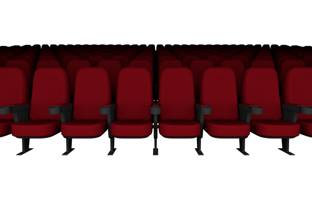 Rows of Red Cinema Chairs Digital Illustration on Transparent Background - Download Free Stock Videos Pikwizard.com