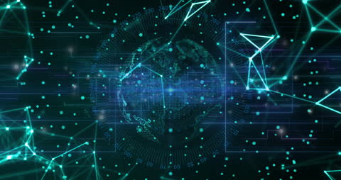 Futuristic Global Network Connections in Digital Space
