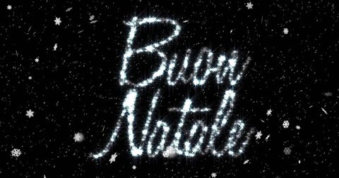 Buon Natale Text with Snowflakes in Winter Wonderland