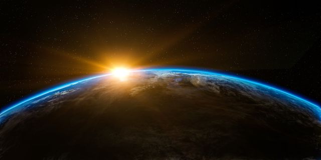 Stunning Sunrise Over Earth from Space with Starry Sky - Download Free Stock Photos Pikwizard.com