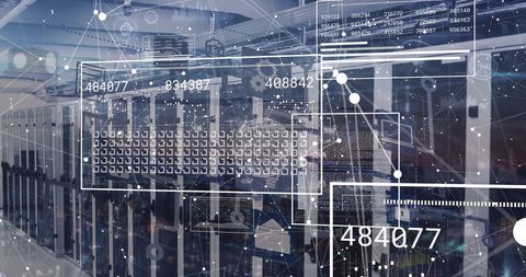 Digital Data Flow Over Computer Servers in Modern Facility - Download Free Stock Images Pikwizard.com