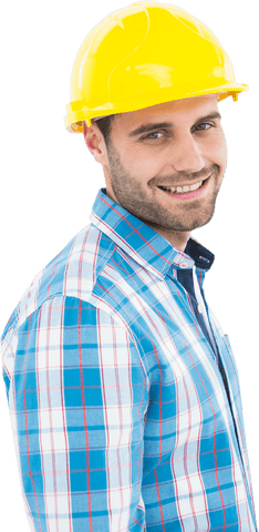 Transparent Portrait of Confident Young Male Repairman with Hard Hat - Download Free Stock Videos Pikwizard.com