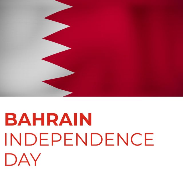 This illustration featuring the Bahrain national flag and bold text commemorating Bahrain Independence Day is perfect for use in educational materials, social media posts, promotional ads, and event invitations. Ideal for highlighting national pride, patriotism, and cultural awareness.