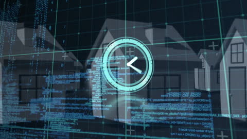 Digital House Design with Clock Overlay