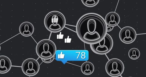 digital social network with user connectivity and like icon - Download Free Stock Images Pikwizard.com