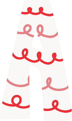 Decorative letter a with wavy lines white transparent background