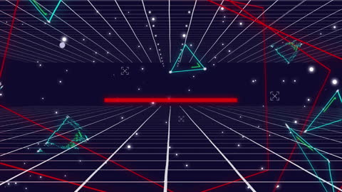 Futuristic Geometric Animation with Grid and Shapes