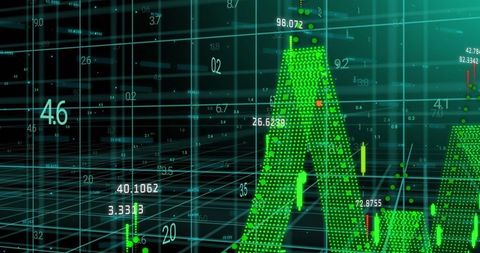 3D Green Bar Peak in Futuristic Digital Interface - Download Free Stock Images Pikwizard.com