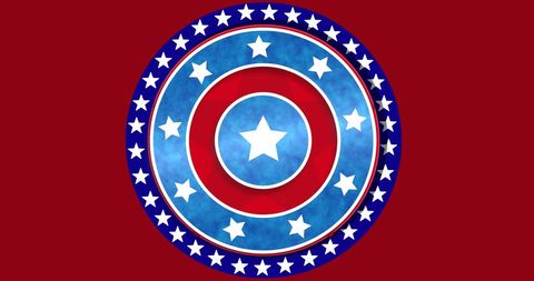 USA Inspired Star and Circle Pattern Design