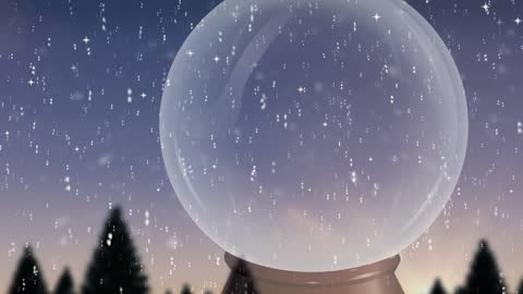 Christmas Snowfall in Winter Forest Snow Globe Concept