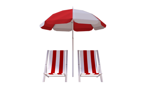 Beach Sunbeds and Umbrella with Transparent Background - Download Free Stock Videos Pikwizard.com