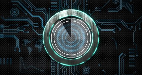 Futuristic ai data processing interface with grid background